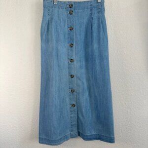 Time and Tru Women's Button Front‎ Midi Skirt